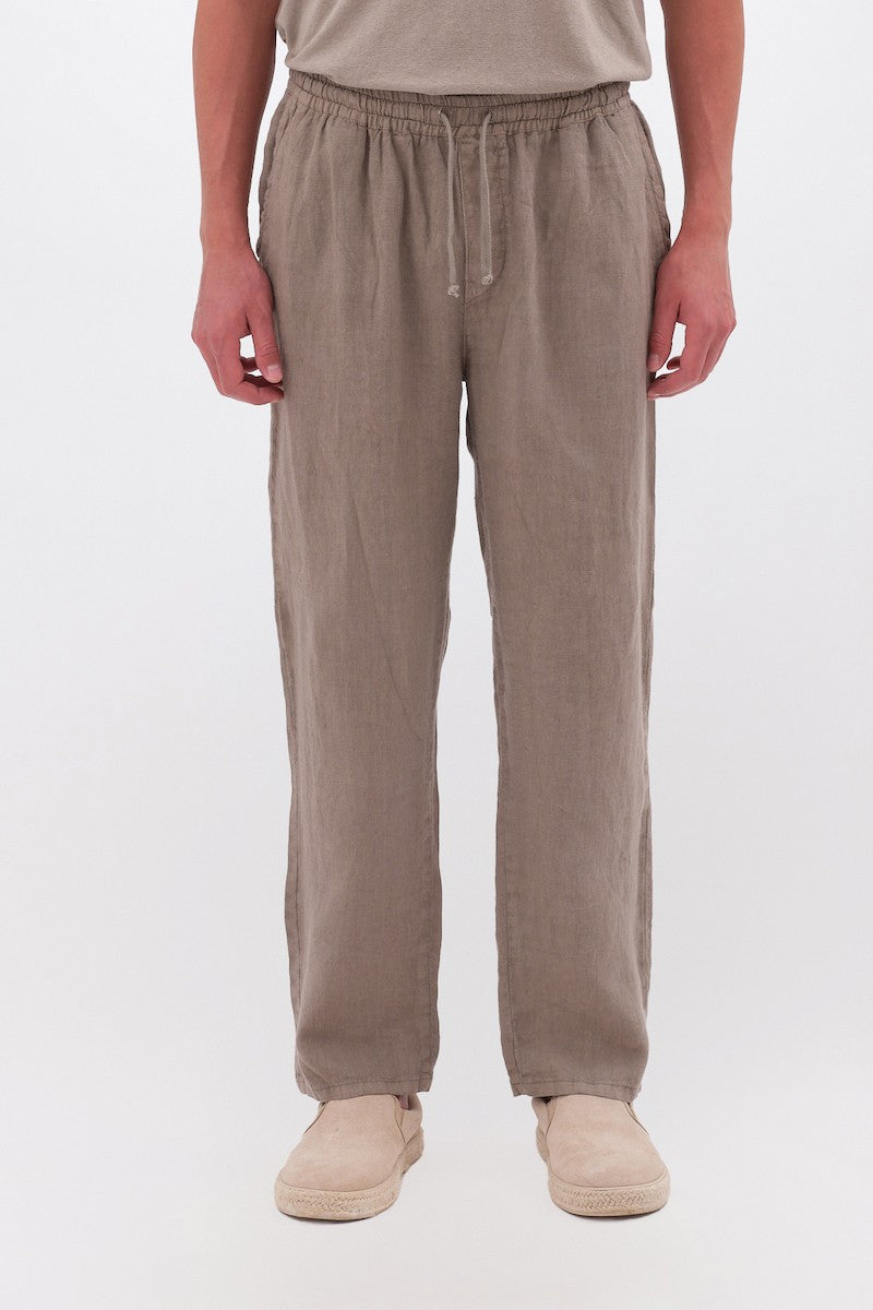 DIRTY LAUDRY Ανδρικό Παντελόνι Λινό Μπέζ Regular Fit DLMP000139/TAUPE 1824181