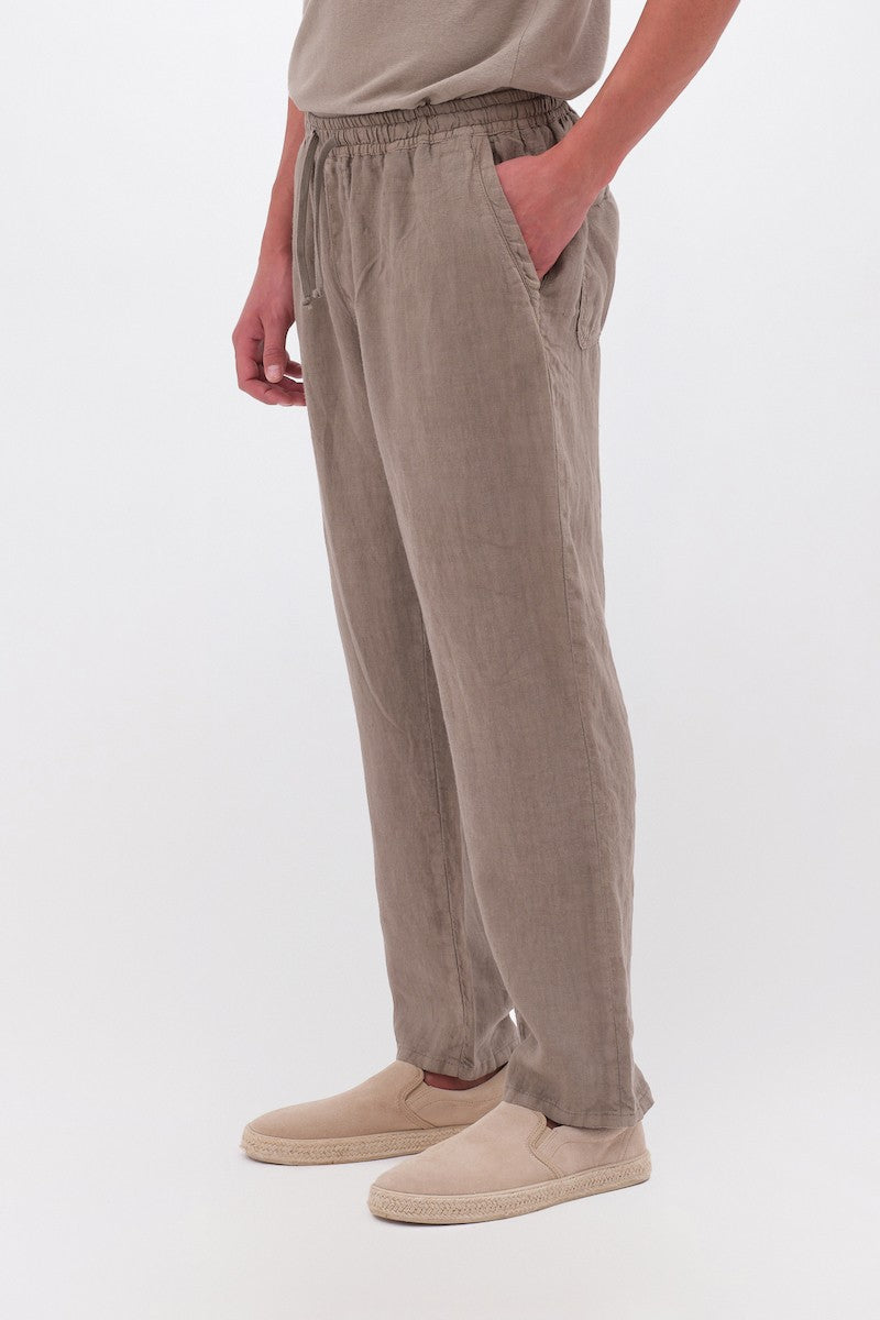 DIRTY LAUDRY Ανδρικό Παντελόνι Λινό Μπέζ Regular Fit DLMP000139/TAUPE 1824181