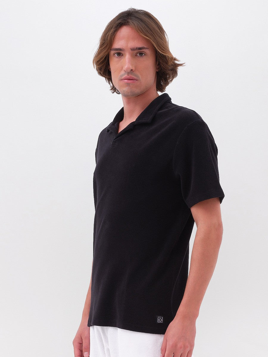 DIRTY LAUDRY Ανδρικό T-Shirt Polo Βαμβάκι Μαύρο Regular Fit DLMT000609/BLACK 1815239