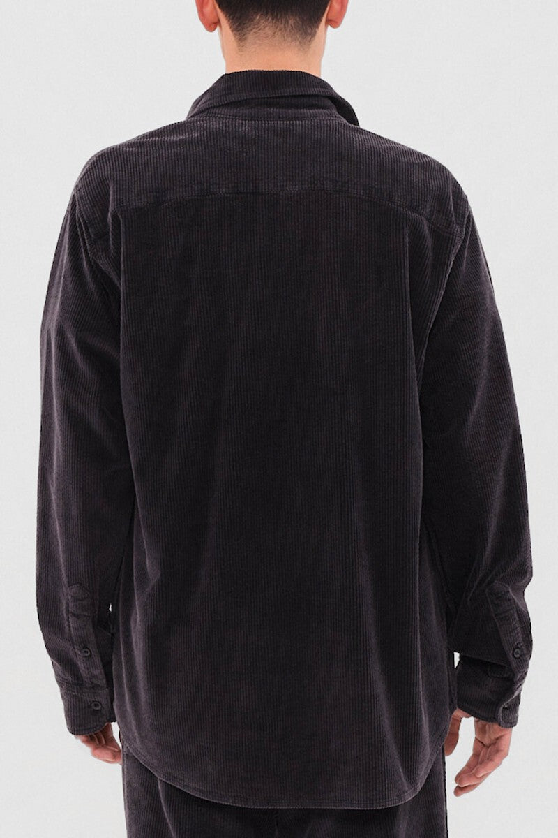 DIRTY LAUDRY Ανδρικό Πουκάμισο Κοτλέ Μαύρο Regular Fit DLMS000143/VINTAGE BLACK 1815230