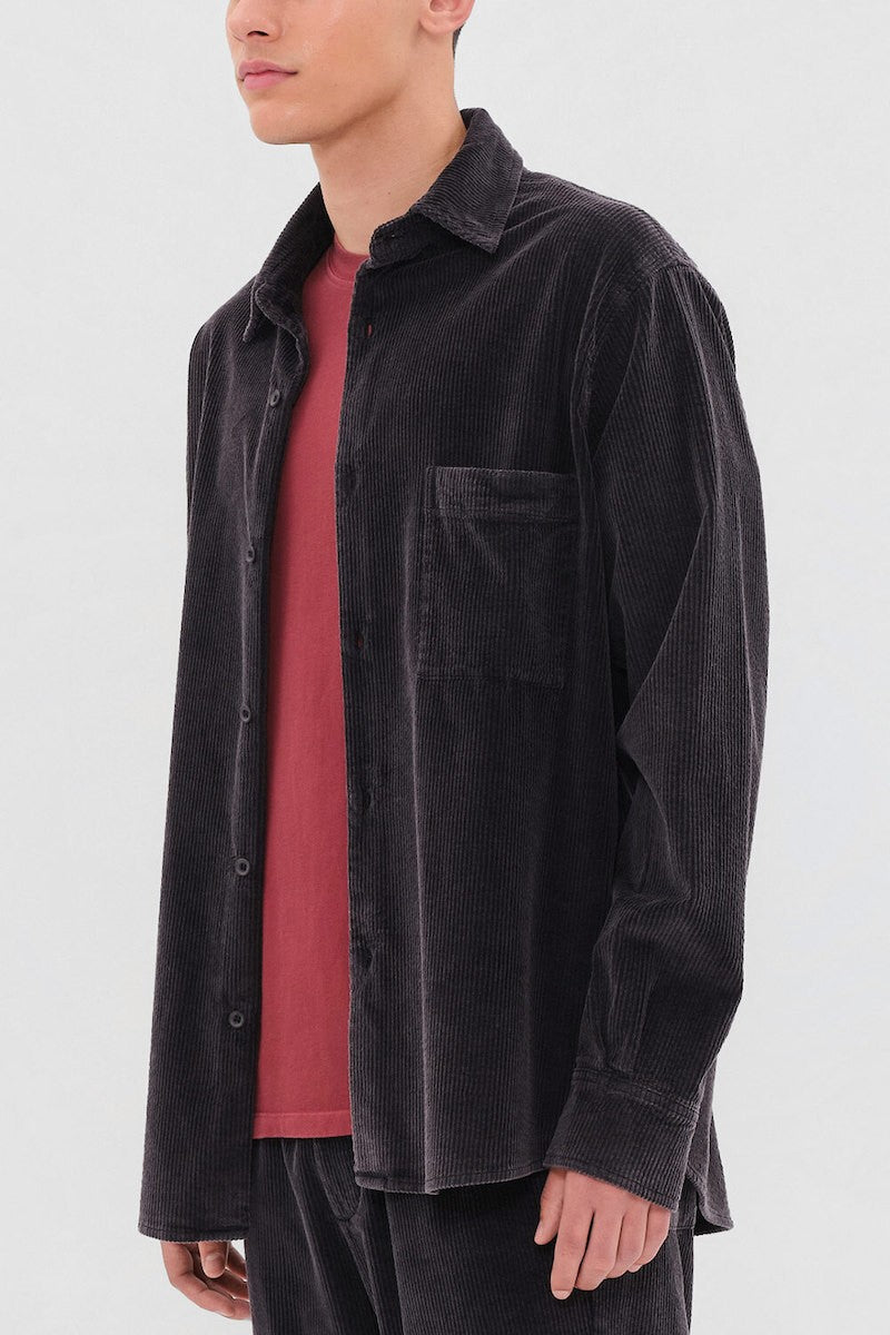 DIRTY LAUDRY Ανδρικό Πουκάμισο Κοτλέ Μαύρο Regular Fit DLMS000143/VINTAGE BLACK 1815230