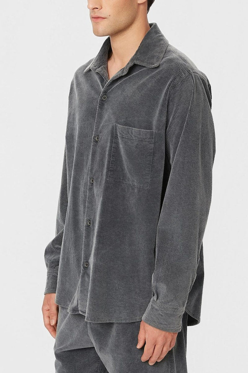 DIRTY LAUDRY Ανδρικό Πουκάμισο Κοτλέ Γκρί Regular Fit DLMS000143/VINTAGE GREY 1815230