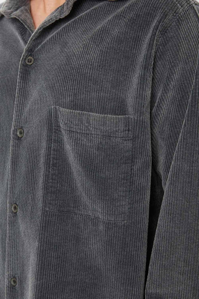 DIRTY LAUDRY Ανδρικό Πουκάμισο Κοτλέ Γκρί Regular Fit DLMS000143/VINTAGE GREY 1815230