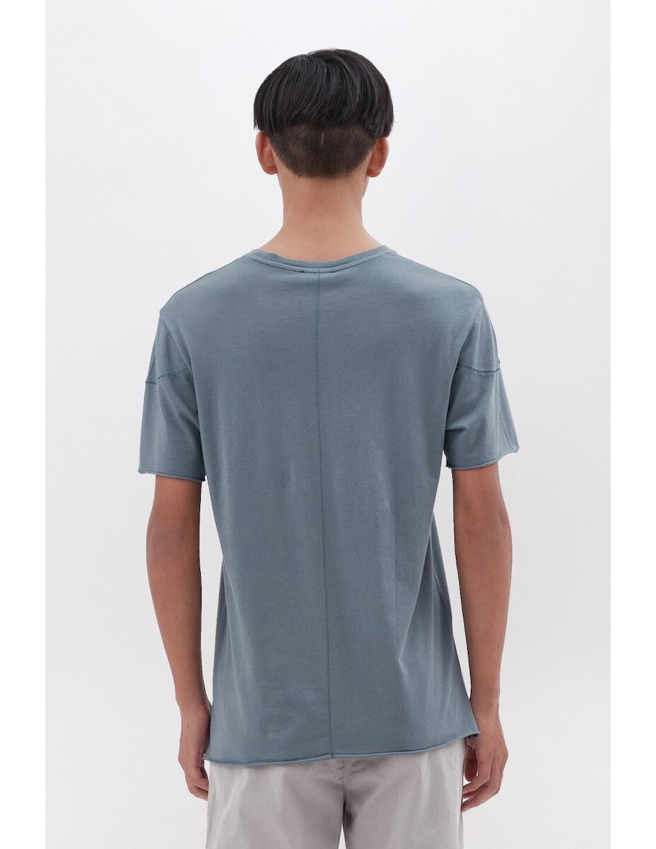DIRTY LAUDRY Ανδρικό T-Shirt Βαμβάκι Μπλέ Regular Fit DLMT000638/STORM 1798810