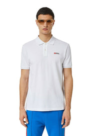 DIESEL Ανδρικό T-Shirt Polo Βαμβάκι Λευκό Regular Fit A040870MXZA-100 1762441