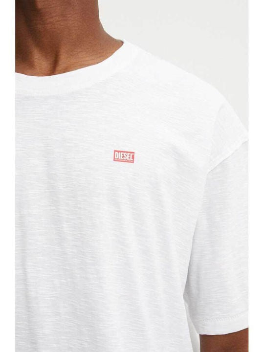 DIESEL Ανδρικό T-Shirt Βαμβακερό Λευκό Regular Fit A148140QKAP-100 WHITE 1804513