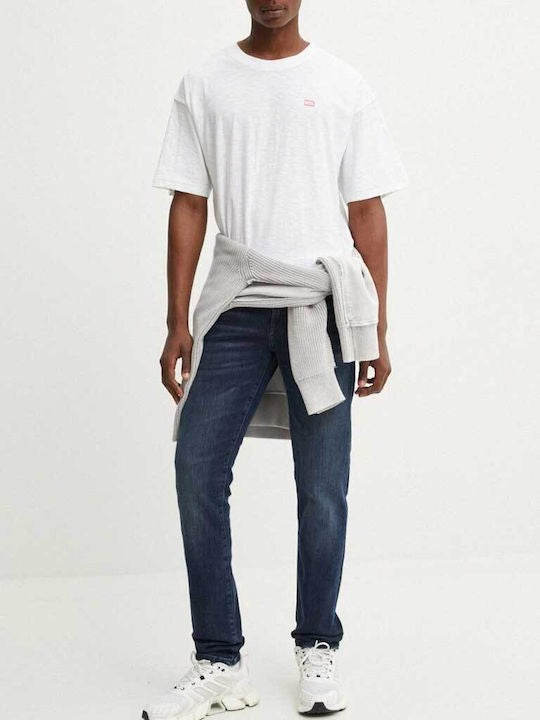 DIESEL Ανδρικό T-Shirt Βαμβακερό Λευκό Regular Fit A148140QKAP-100 WHITE 1804513
