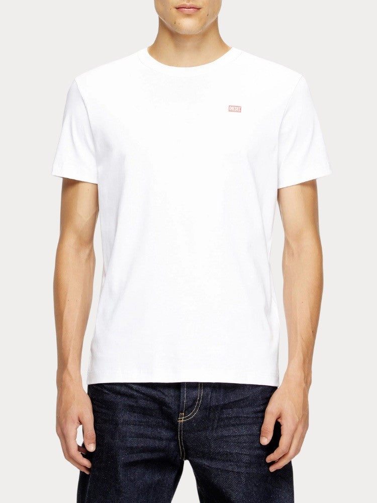 DIESEL Ανδρικό T-Shirt Βαμβάκι Λευκό Regular Fit A148190PJBG-100 1821822
