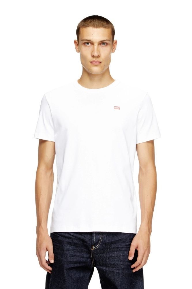 DIESEL Ανδρικό T-Shirt Βαμβάκι Λευκό Regular Fit A148190PJBG-100 1821822