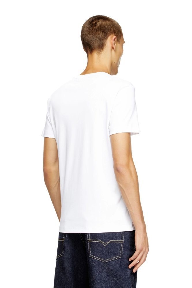 DIESEL Ανδρικό T-Shirt Βαμβάκι Λευκό Regular Fit A148190PJBG-100 1821822