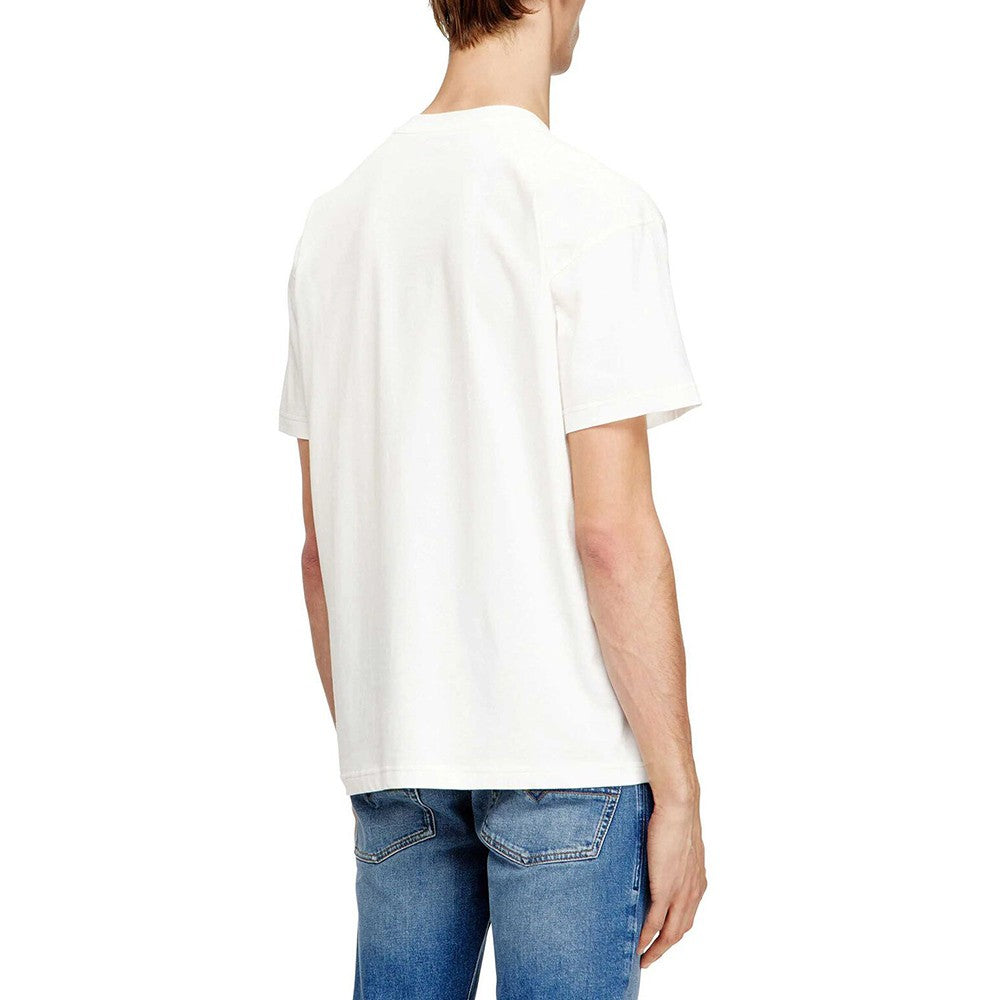 DIESEL Ανδρικό T-Shirt Βαμβάκι Λευκό Regular Fit A220060PLAT-141 1821829