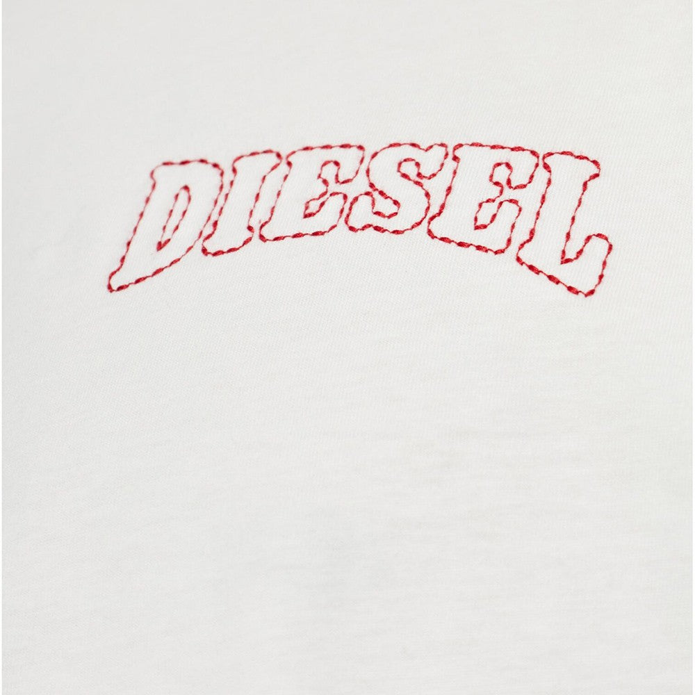DIESEL Ανδρικό T-Shirt Βαμβάκι Λευκό Regular Fit A220060PLAT-141 1821829