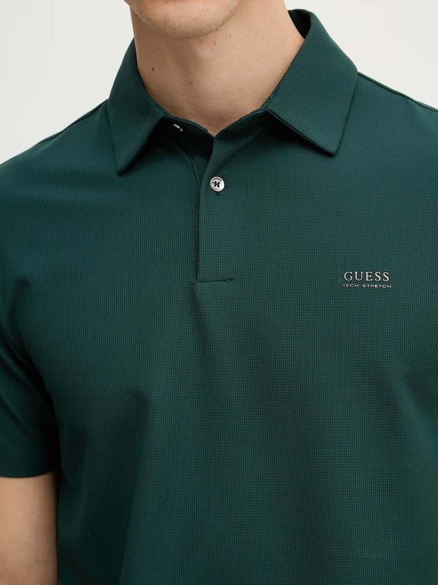 GUESS Ανδρικό T-Shirt Polo Βαμβάκι Πράσινο Regular Fit GU0APM6RP02KD202-DARK JADE 1823447