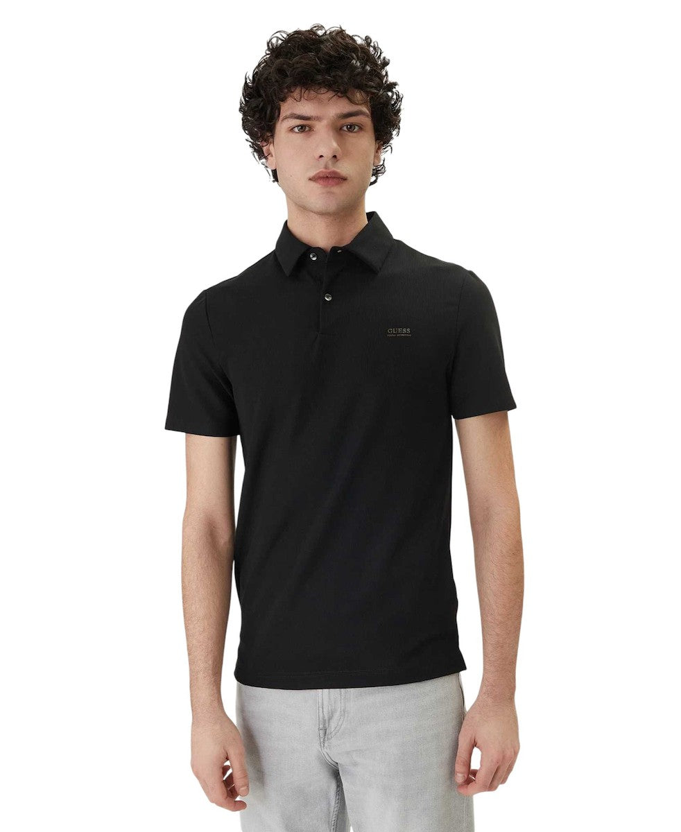 GUESS Ανδρικό T-Shirt Polo Βαμβάκι Μαύρο Regular Fit GU0APM6RP02KD202-JBLK JET BLACK A996 1823447