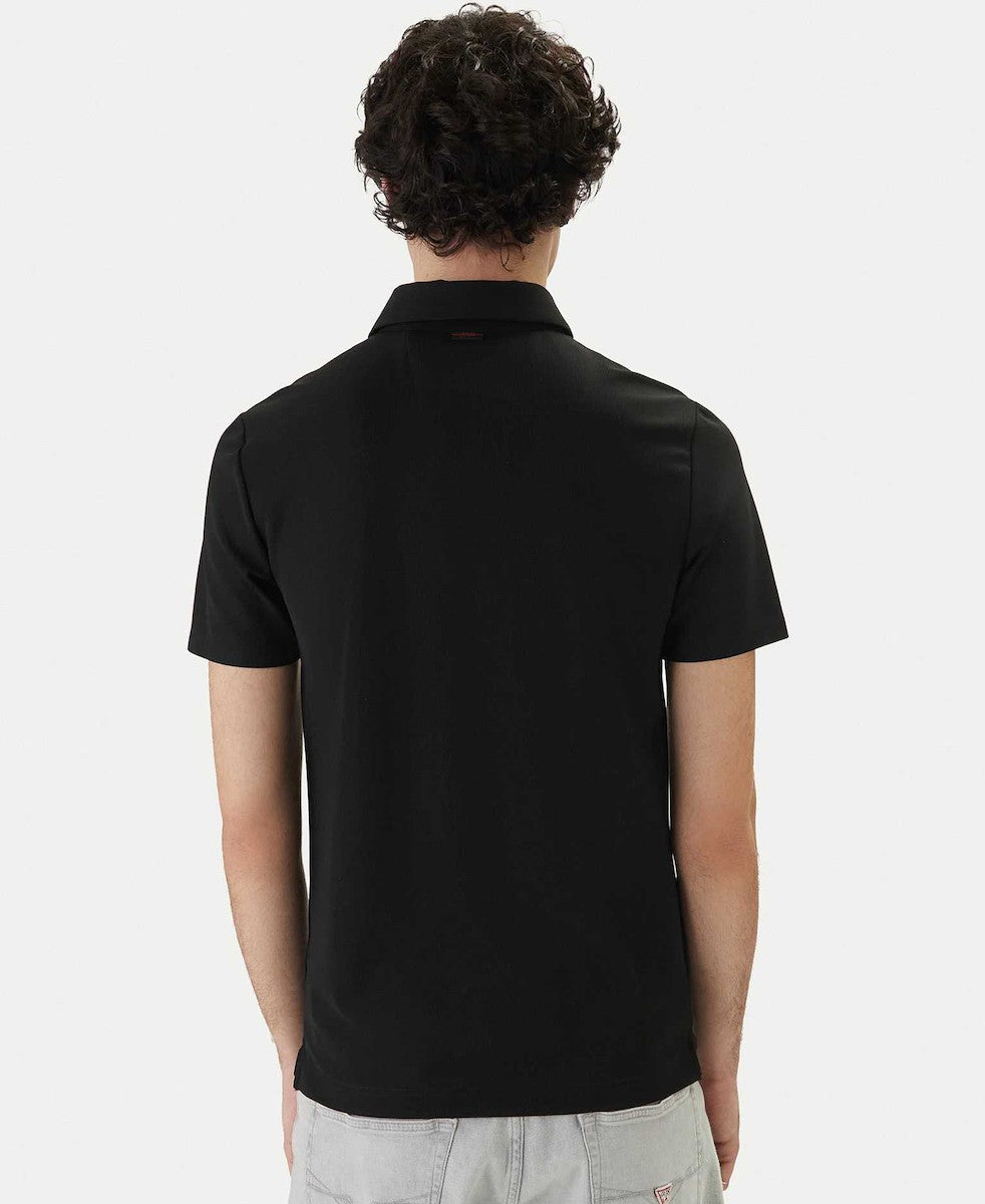 GUESS Ανδρικό T-Shirt Polo Βαμβάκι Μαύρο Regular Fit GU0APM6RP02KD202-JBLK JET BLACK A996 1823447