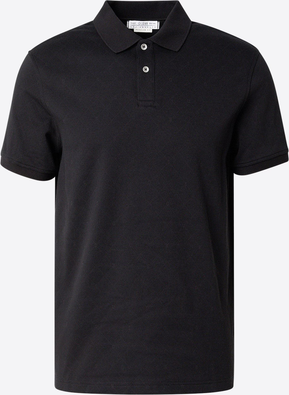 GUESS Ανδρικό T-Shirt Polo Βαμβάκι Μαύρο Regular Fit GU0APM6RP05KD181-ALLOVER LOGO DIAMANT 1823446