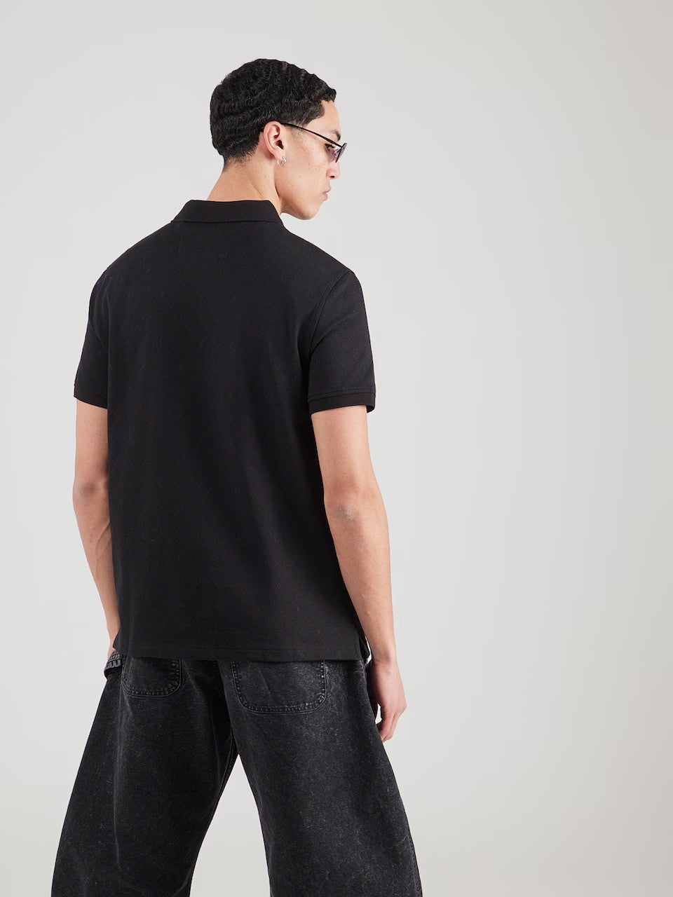 GUESS Ανδρικό T-Shirt Polo Βαμβάκι Μαύρο Regular Fit GU0APM6RP05KD181-ALLOVER LOGO DIAMANT 1823446