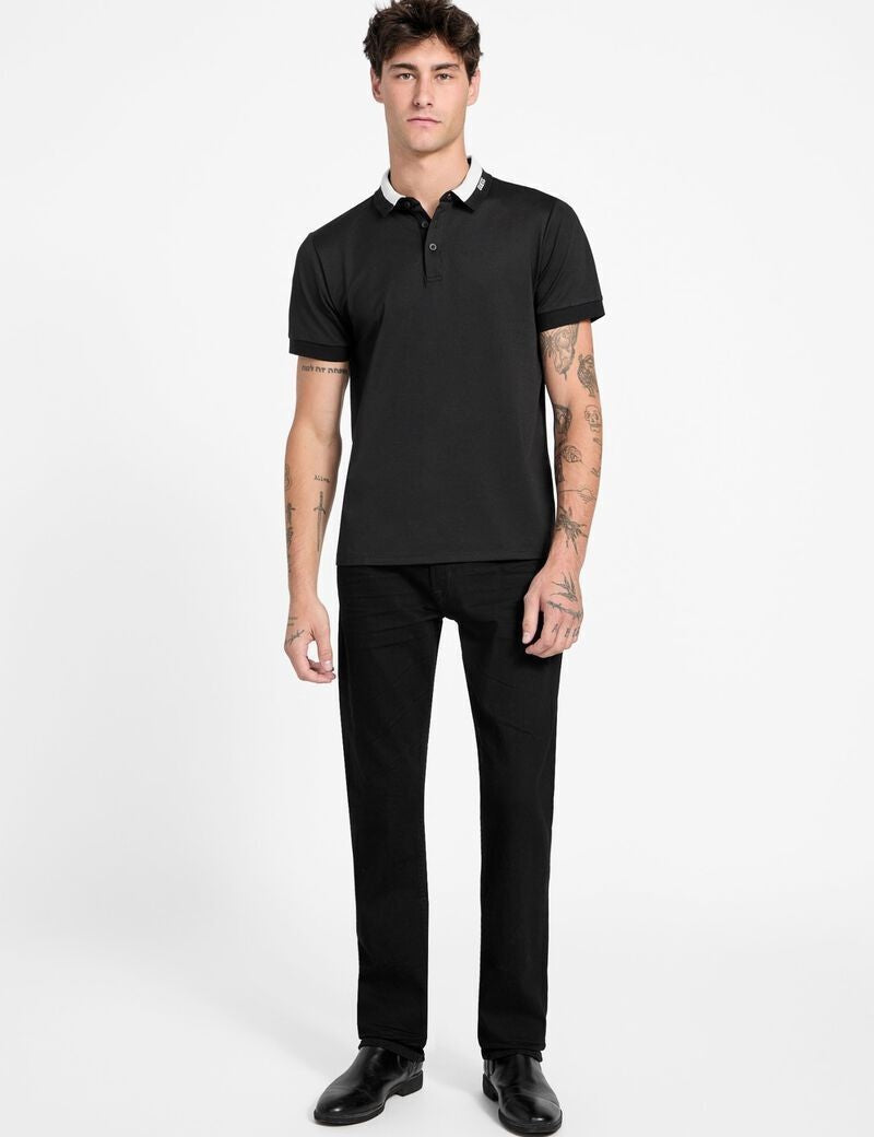 GUESS Ανδρικό T-Shirt Polo Βαμβάκι Μαύρο Regular Fit GU0APM6RP47KARS2-JET BLACK A996 1823455