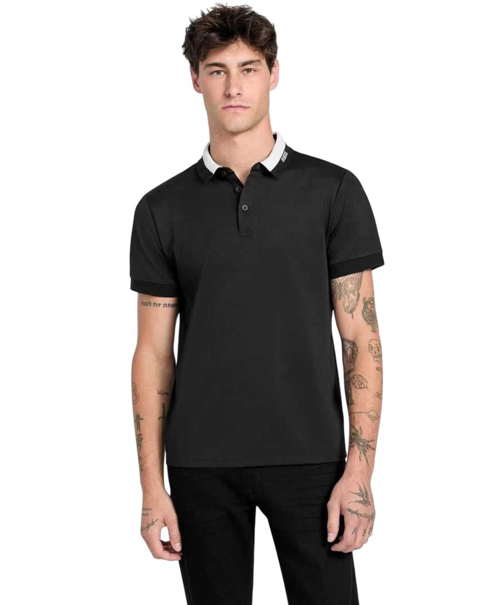 GUESS Ανδρικό T-Shirt Polo Βαμβάκι Μαύρο Regular Fit GU0APM6RP47KARS2-JET BLACK A996 1823455