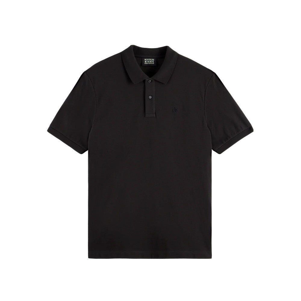 SCOTCH & SODA Ανδρικό T-shirt Polo Βαμβάκι Μαύρο Regular Fit 179201-SC001.0008 1814453