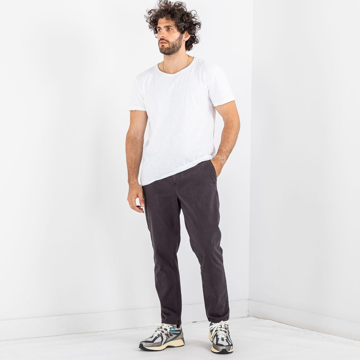 SCOTCH & SODA Ανδρικό Παντελόνι Chino Βαμβάκι/Ελαστάνη Γκρί 176985-MOONDUST 1785303