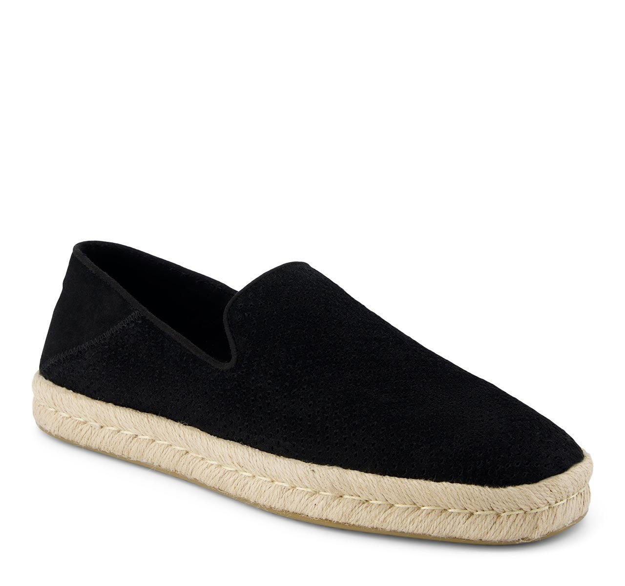 TOMS Ανδρικές Εσπαντρίγιες Santiago Perforated Σουέτ Μαύρες 10021909-BLACK 1810840