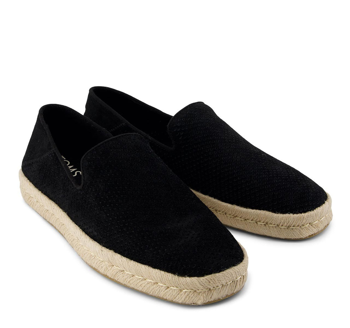 TOMS Ανδρικές Εσπαντρίγιες Santiago Perforated Σουέτ Μαύρες 10021909-BLACK 1810840