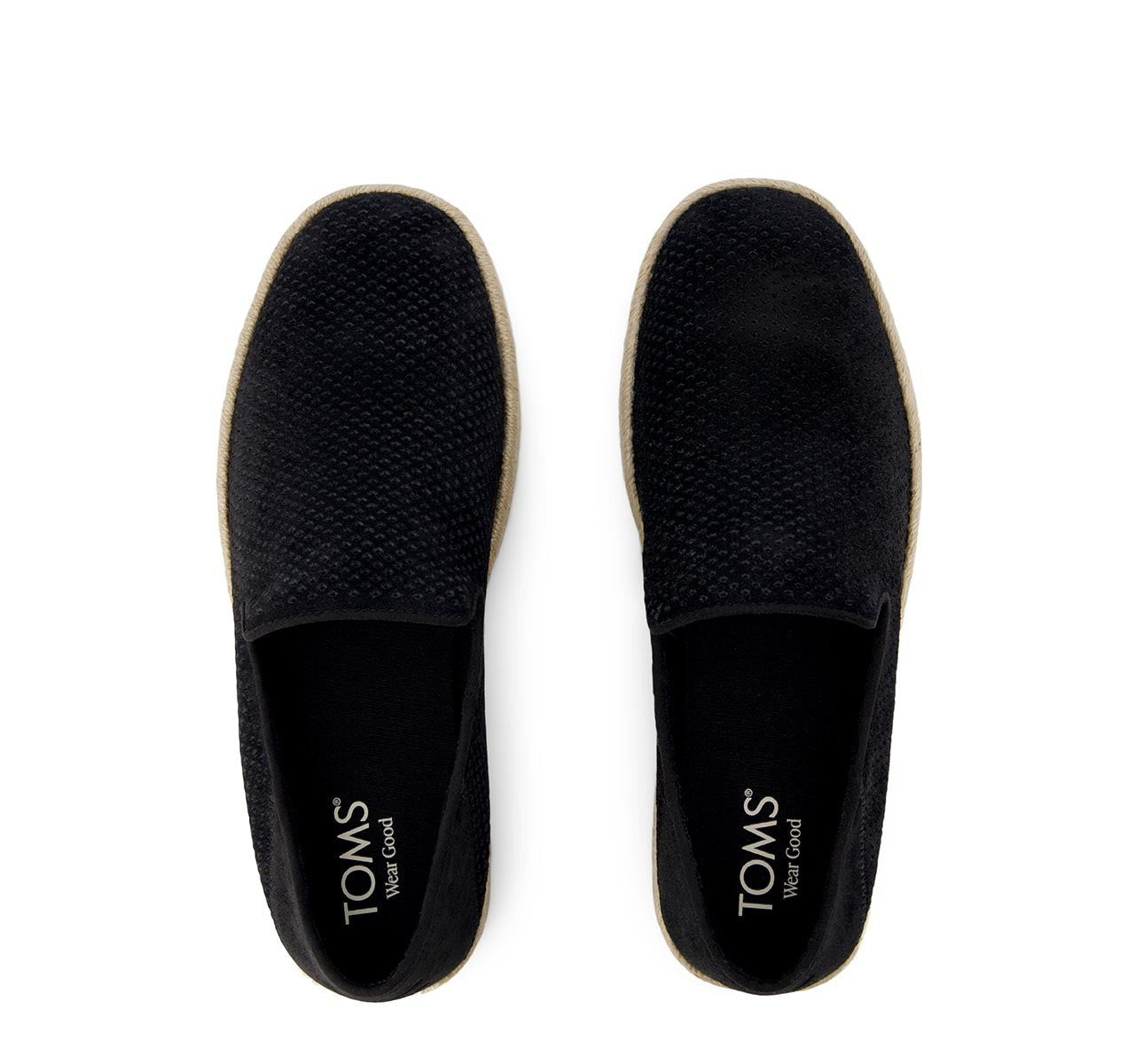 TOMS Ανδρικές Εσπαντρίγιες Santiago Perforated Σουέτ Μαύρες 10021909-BLACK 1810840