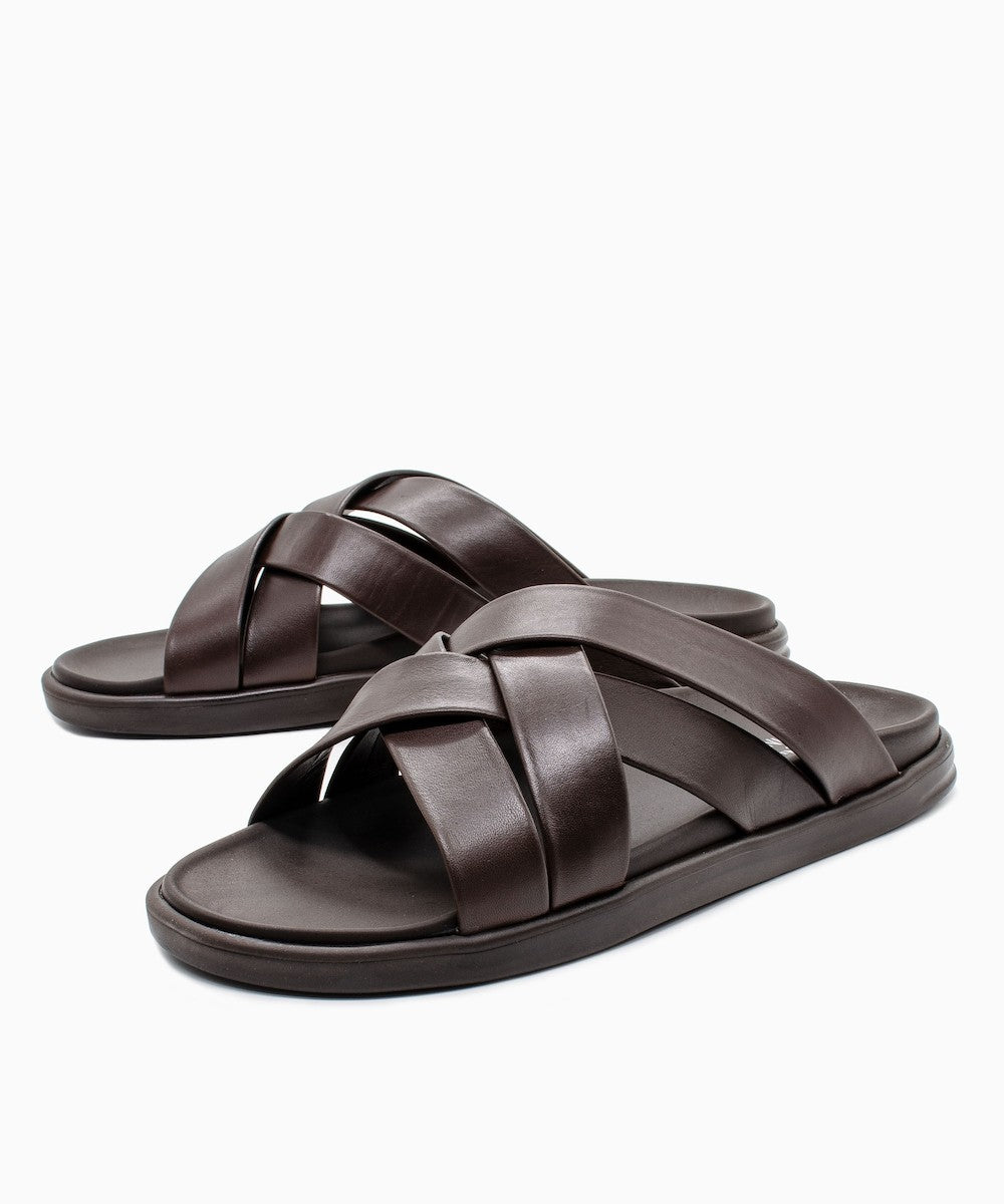 ROBINSON Ανδρικά Σανδάλια Δέρμα Καφέ 50350/BROWN 1825620