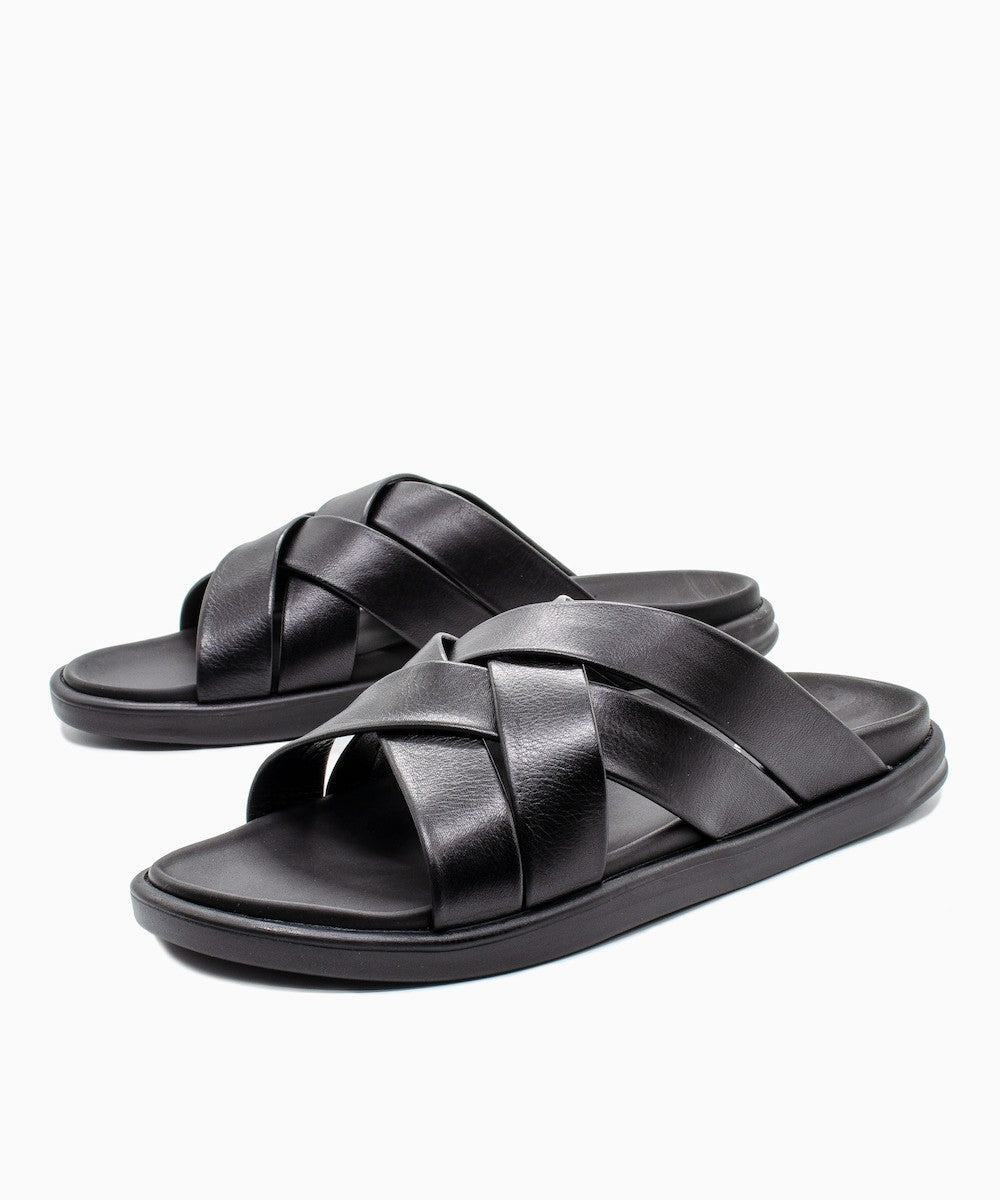 ROBINSON Ανδρικά Σανδάλια Δέρμα Μαύρα 50350/BLACK 1825620