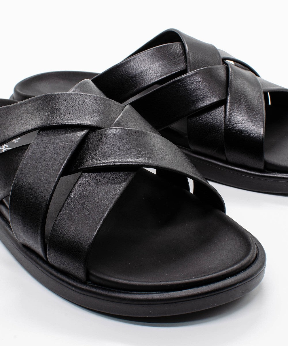 ROBINSON Ανδρικά Σανδάλια Δέρμα Μαύρα 50350/BLACK 1825620