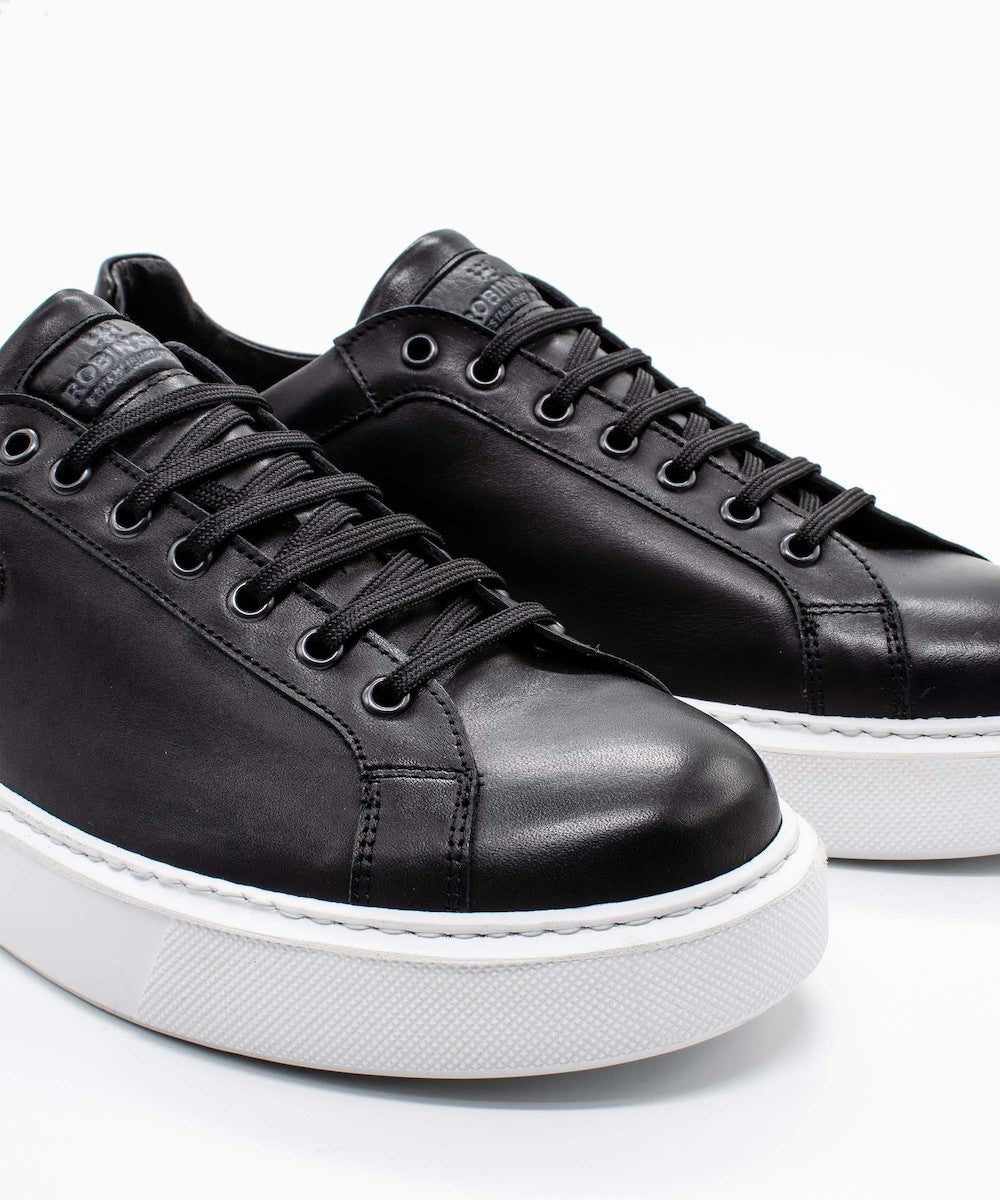 ROBINSON Ανδρικά Sneakers Δέρμα Μαύρα 69146/ΒLACK 1824158