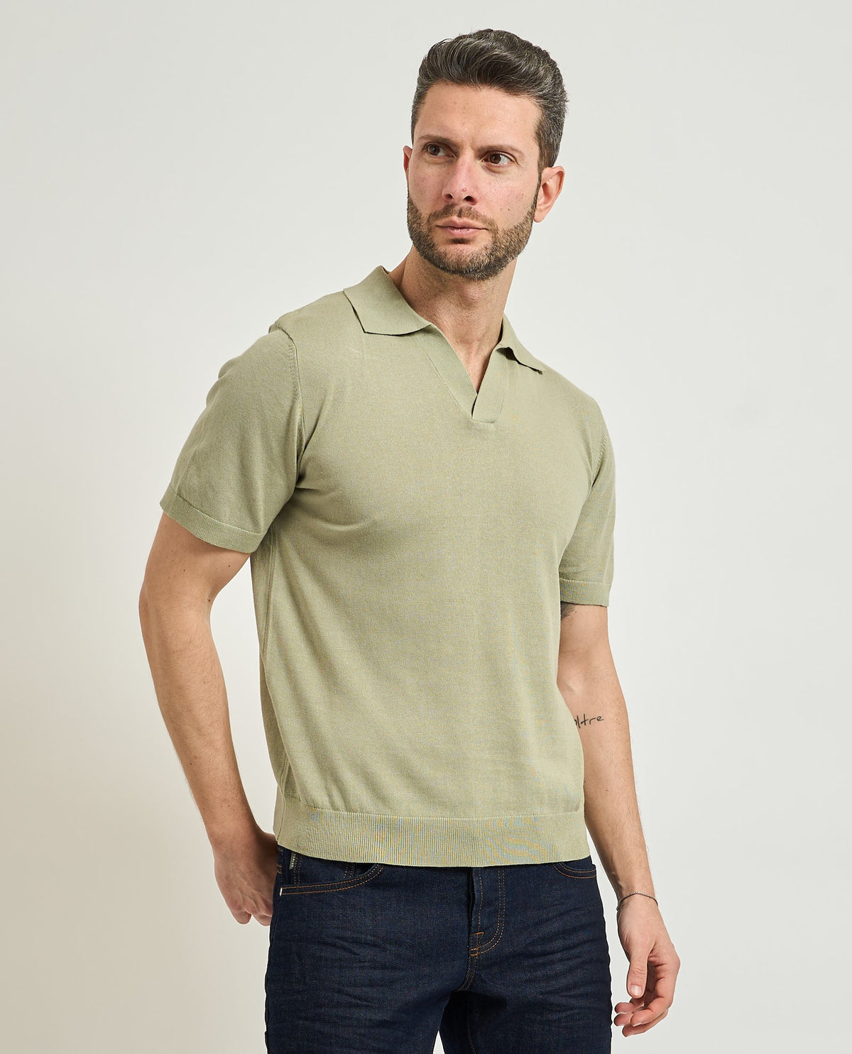 SSEINSE Ανδρικό T-Shirt Polo Βαμβάκι Μπέζ Regular Fit SEINSE-ME3187SS SALVIA 1822608