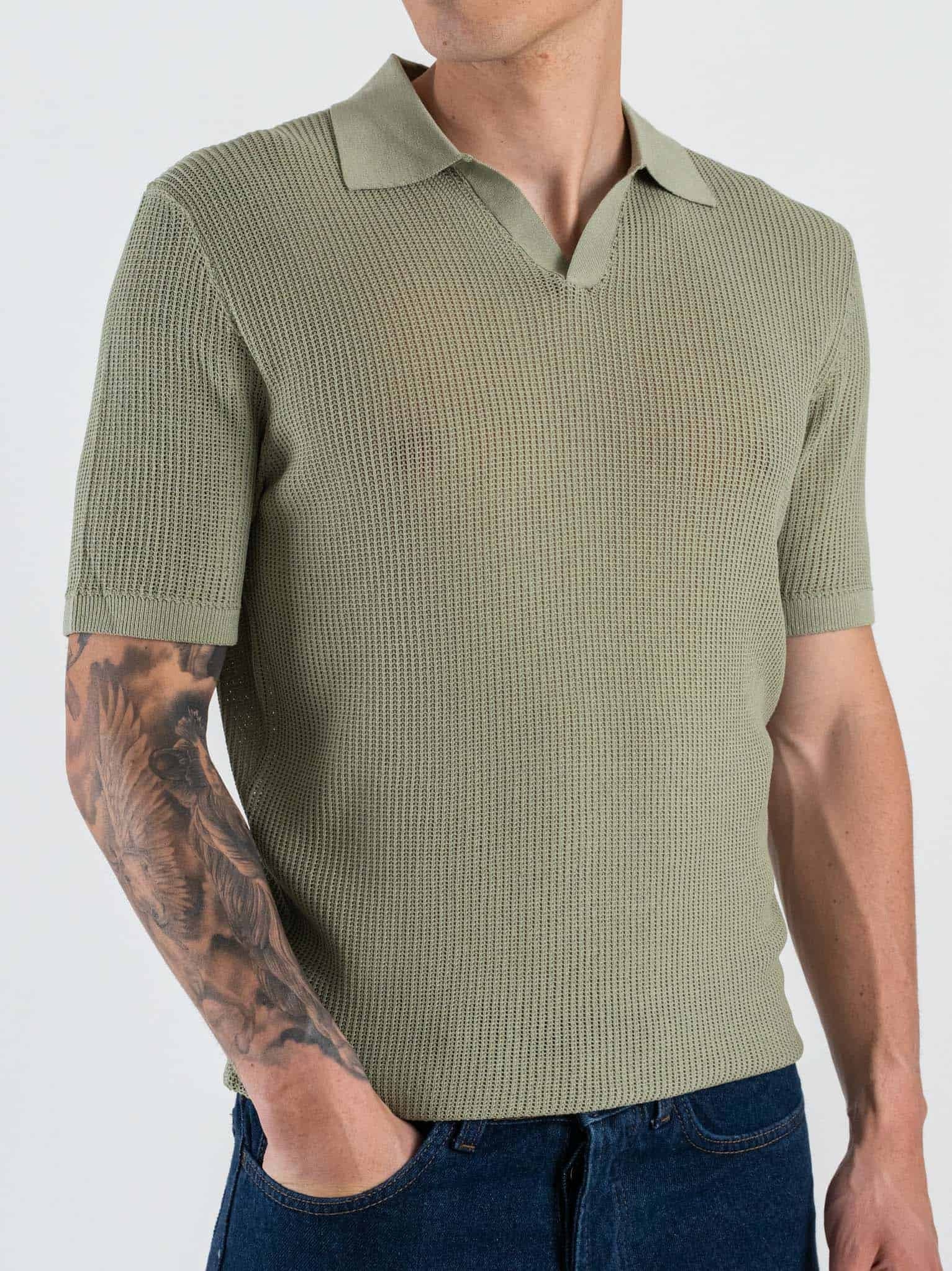 SSEINSE Ανδρικό T-Shirt Polo Βαμβάκι Μπέζ Regular Fit SEINSE-ME3203SS SALVIA 1822609