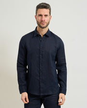 SSEINSE Ανδρικό Πουκάμισο Λινό Μπλέ Regular Fit SEINSE-CE1081SS BLUE NAVY 1822596