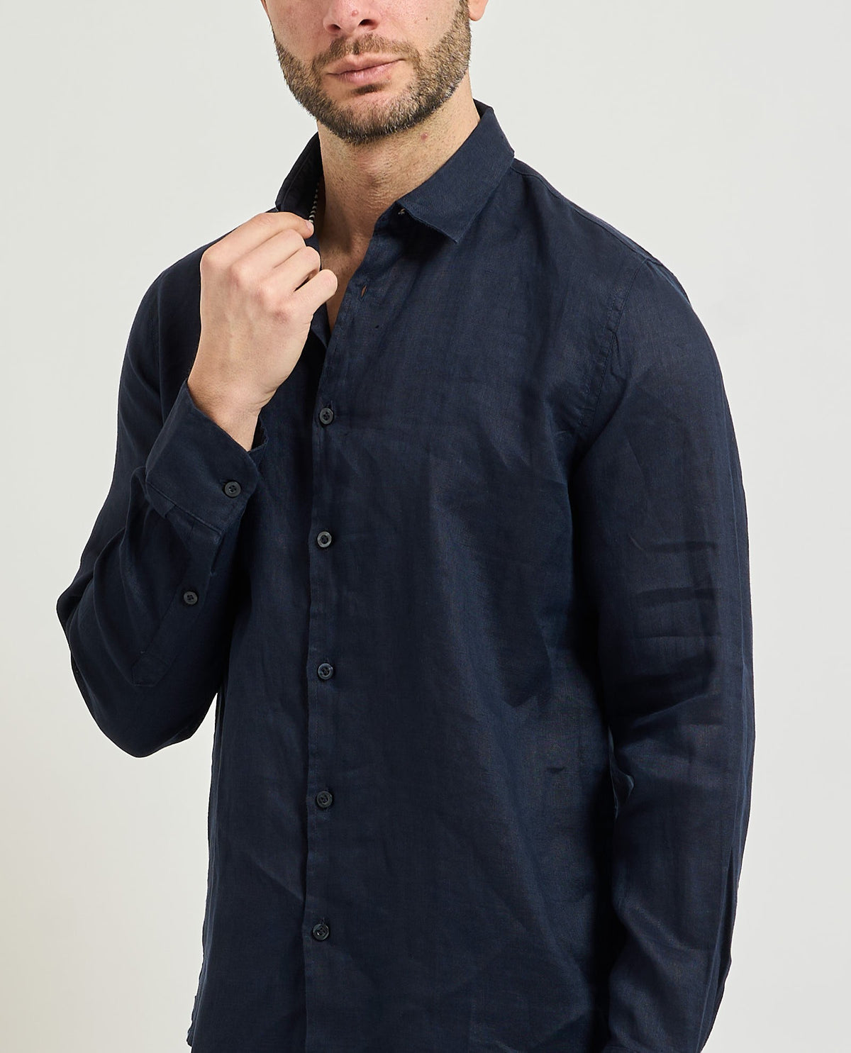 SSEINSE Ανδρικό Πουκάμισο Λινό Μπλέ Regular Fit SEINSE-CE1081SS BLUE NAVY 1822596