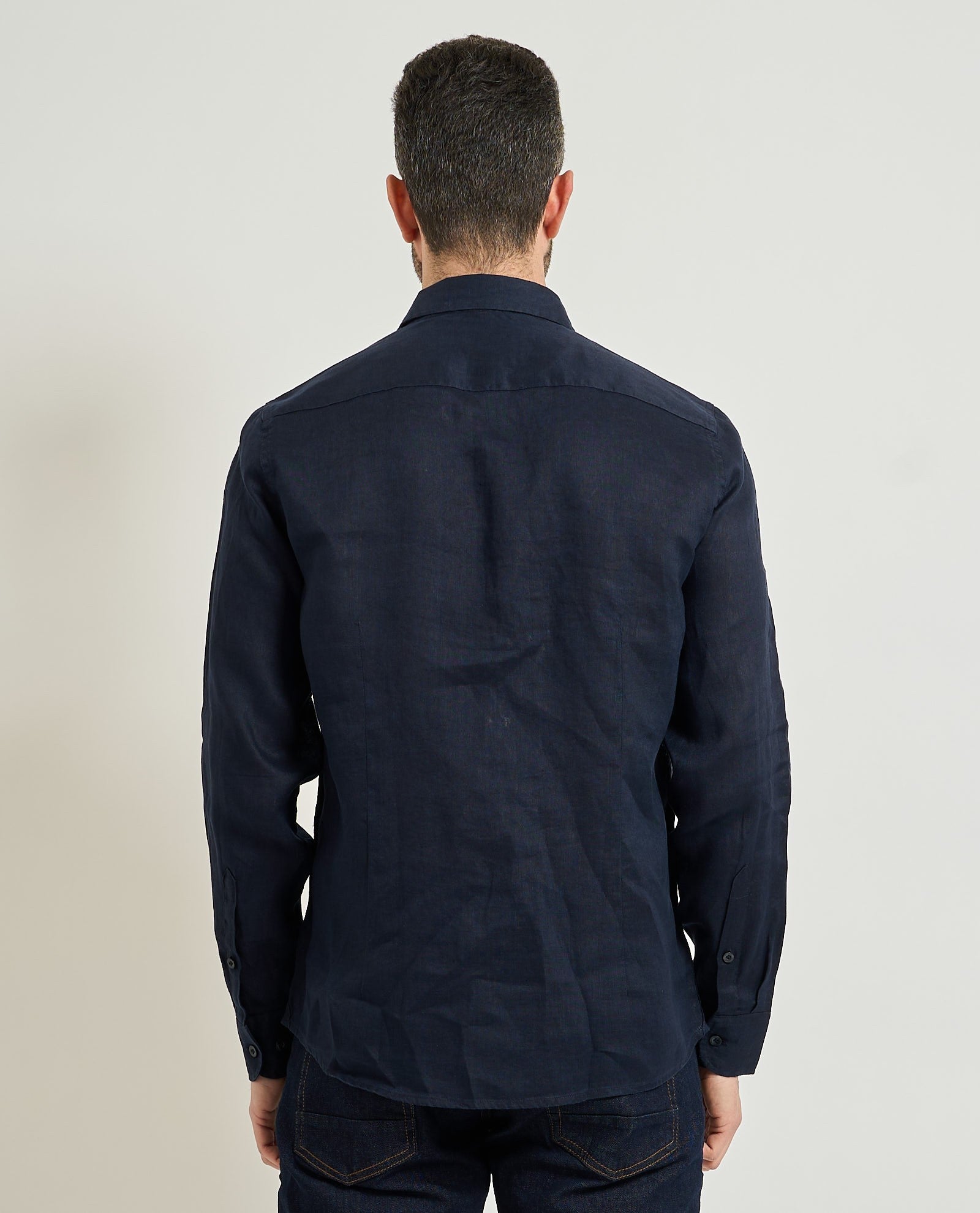 SSEINSE Ανδρικό Πουκάμισο Λινό Μπλέ Regular Fit SEINSE-CE1081SS BLUE NAVY 1822596