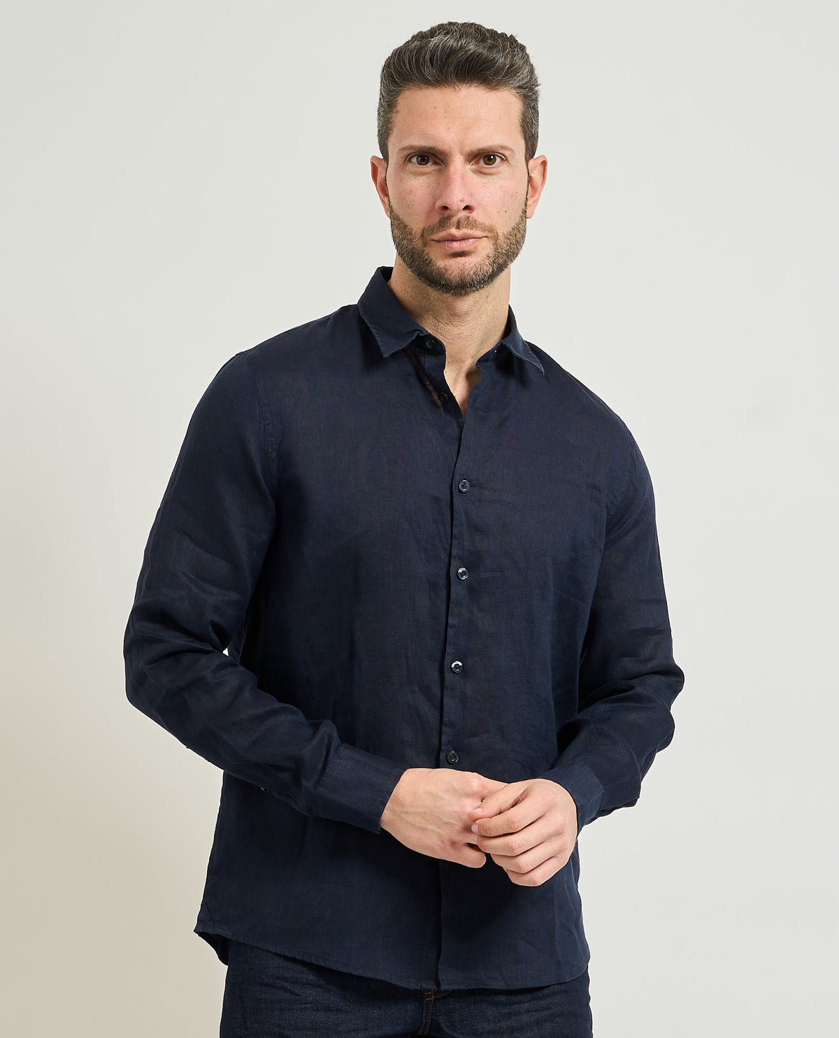 SSEINSE Ανδρικό Πουκάμισο Λινό Μπλέ Regular Fit SEINSE-CE1081SS BLUE NAVY 1822596
