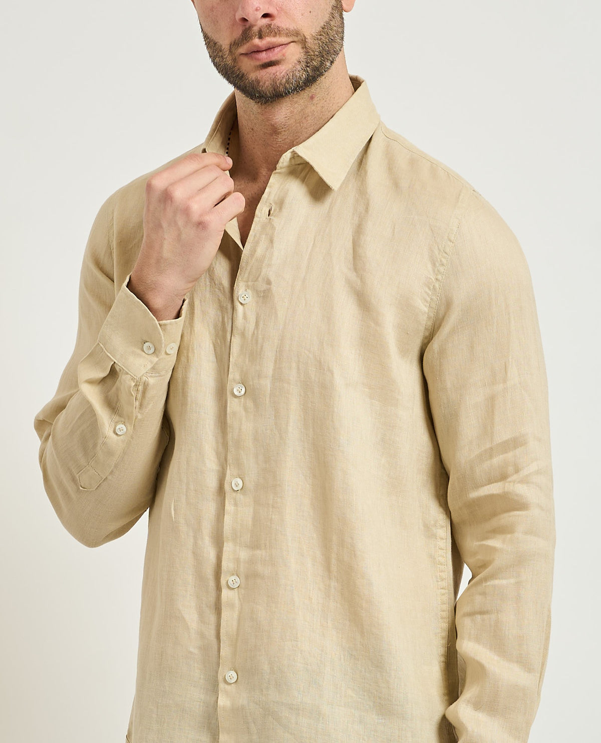 SSEINSE Ανδρικό Πουκάμισο Λινό Μπέζ Regular Fit SEINSE-CE1081SS BEIGE 1822596