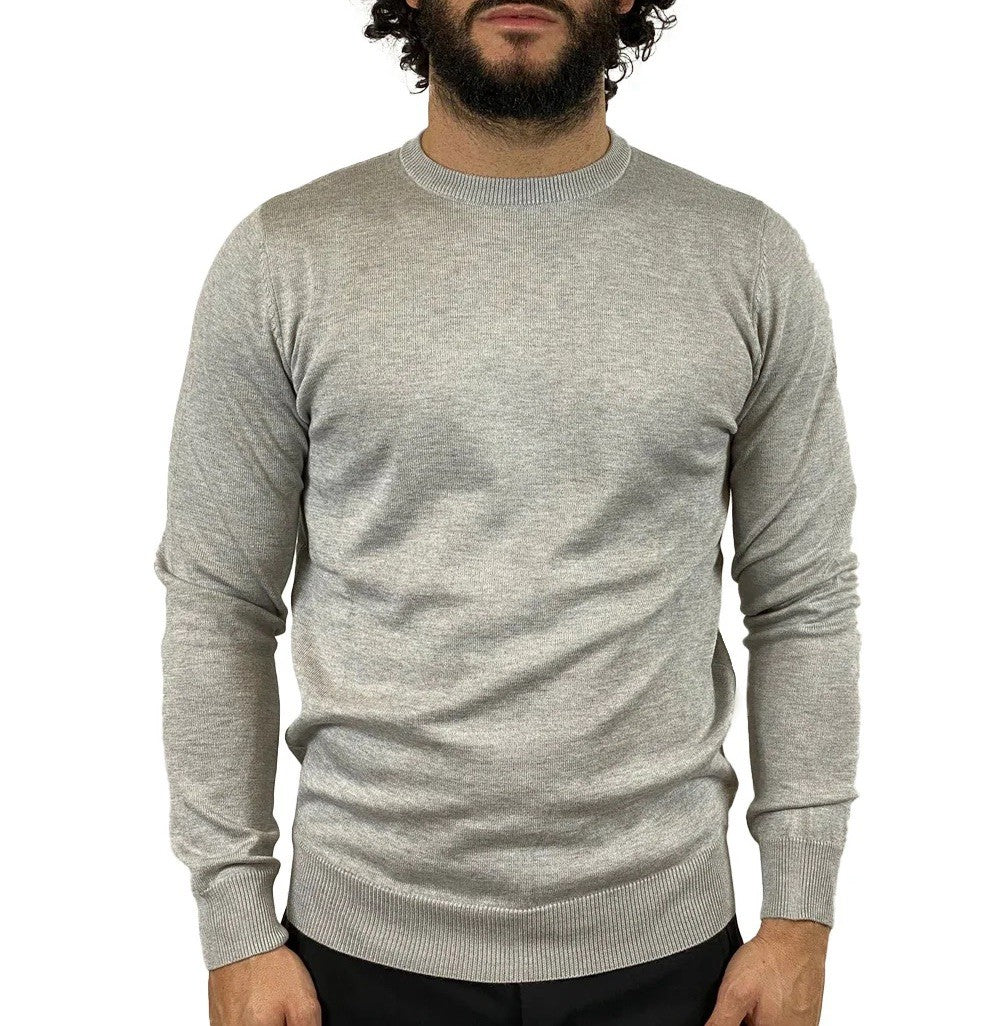 SSEINSE Ανδρικό Πουλόβερ Βαμβάκι Γκρί Regular Fit SEINSE-MI3056SS PERLA MELANGE 1820815