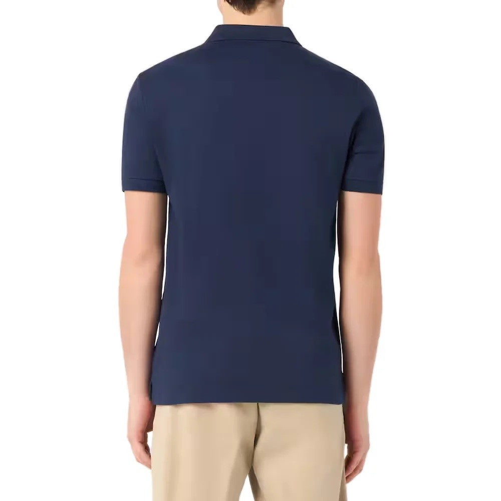 TRUSSARDI Ανδρικό T-Shirt Polo Βαμβάκι/Ελαστάνη Μπλέ Regular Fit MTP01J90/034-INK BLUE/U285 BLUE BARI 1824484