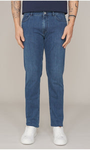 TRUSSARDI Ανδρικό Παντελόνι Jeans Βαμβάκι/Ελαστάνη Μπλέ Slim Fit MJ370D73/0DI-BLUE SW FADI 1824482