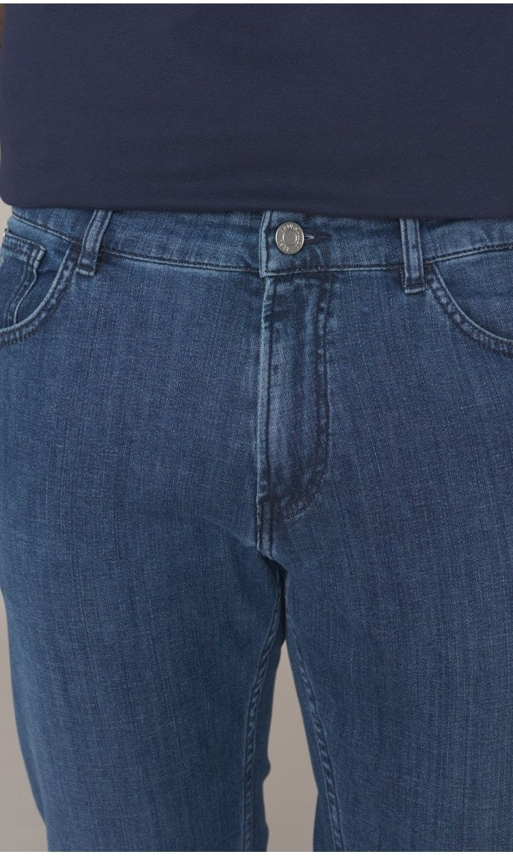 TRUSSARDI Ανδρικό Παντελόνι Jeans Βαμβάκι/Ελαστάνη Μπλέ Slim Fit MJ370D73/0DI-BLUE SW FADI 1824482