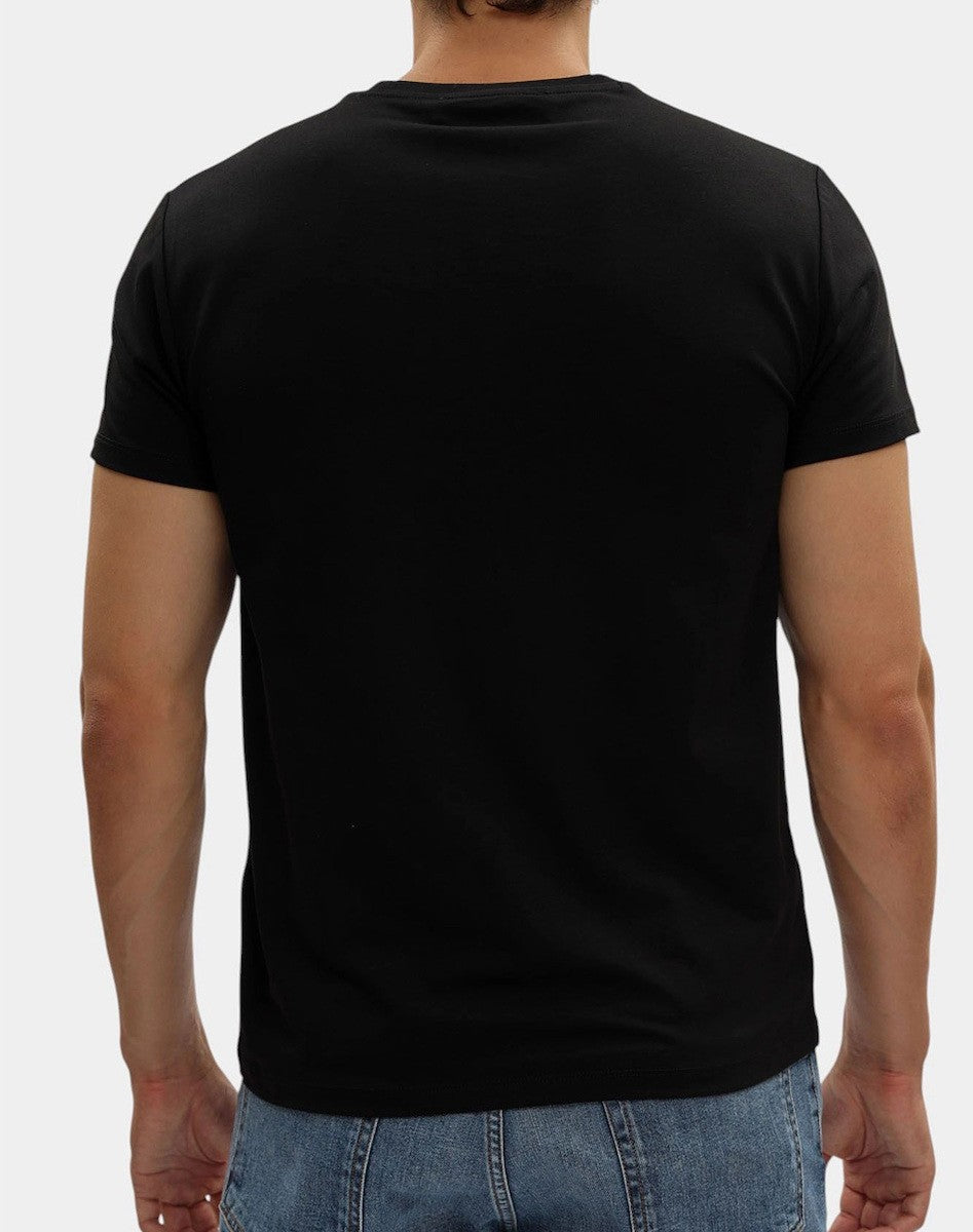 TRUSSARDI Ανδρικό T-Shirt Βαμβάκι/Ελαστάνη Μαύρο Slim Fit MTS01J01/033-BLACK/K299 BLACK MILANO 1824481
