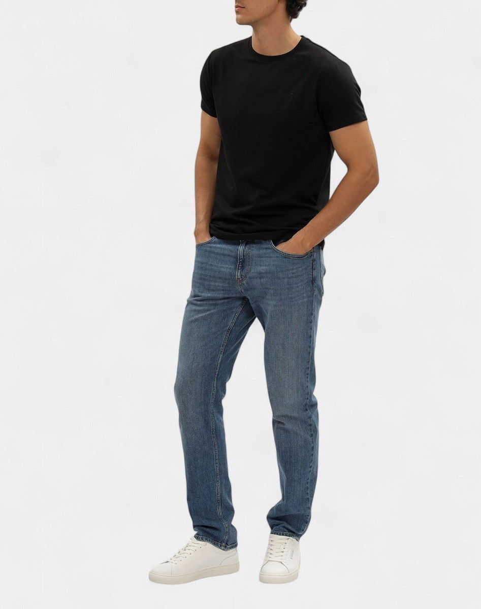 TRUSSARDI Ανδρικό T-Shirt Βαμβάκι/Ελαστάνη Μαύρο Slim Fit MTS01J01/033-BLACK/K299 BLACK MILANO 1824481