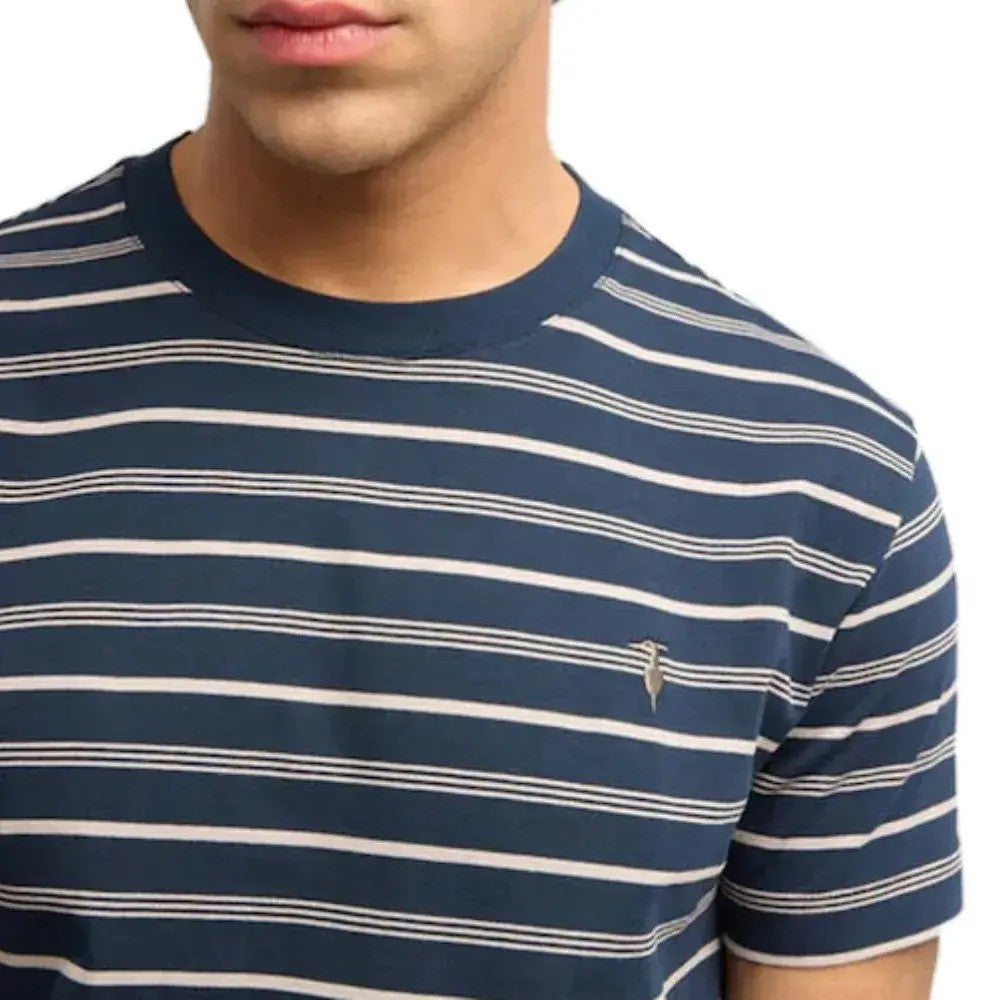 TRUSSARDI Ανδρικό T-Shirt Βαμβάκι/Ελαστάνη Πολύχρωμο Regular Fit MTS08J00/0JA-NAVY+LT. GRE 1824494