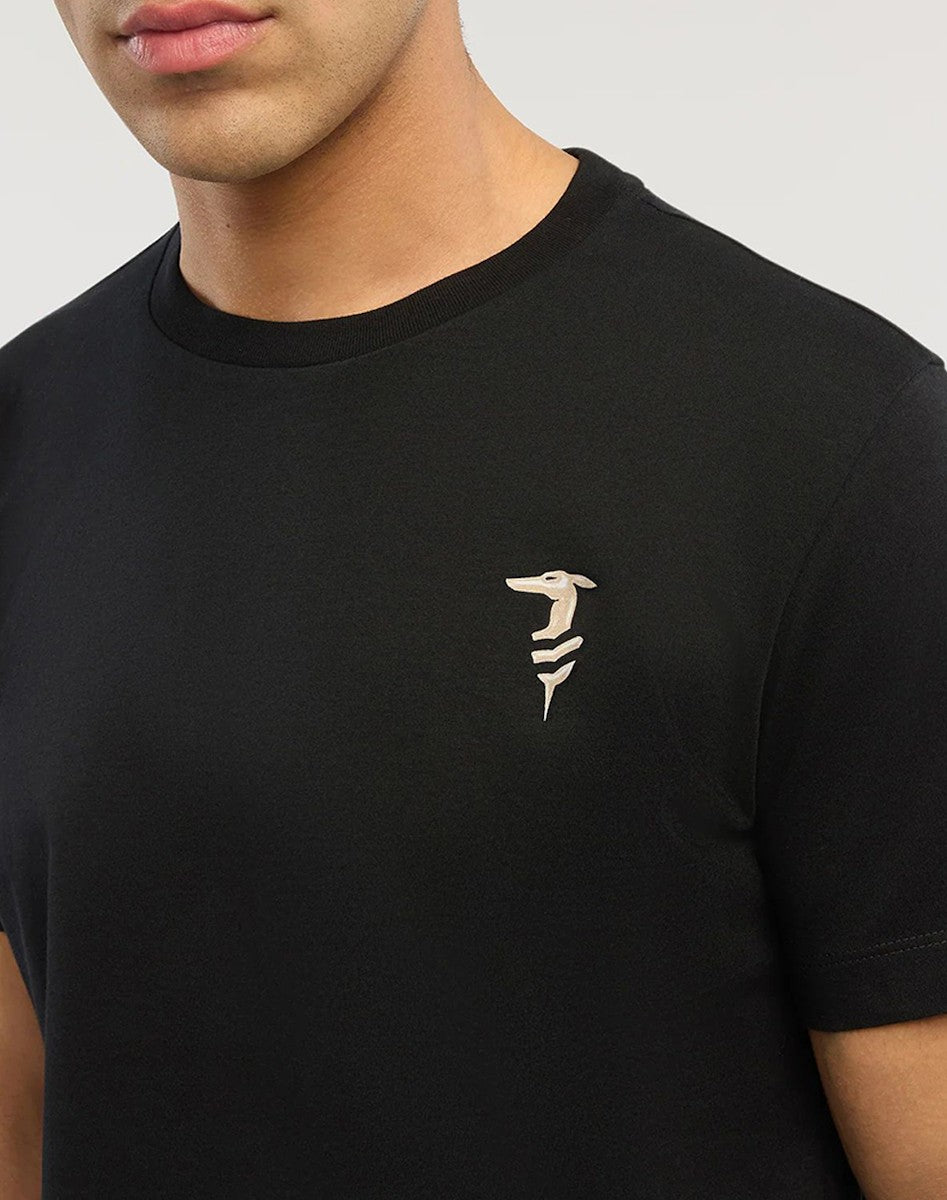 TRUSSARDI Ανδρικό T-Shirt Βαμβάκι/Ελαστάνη Μαύρο Regular Fit MTS14J02/033-BLACK 1824490