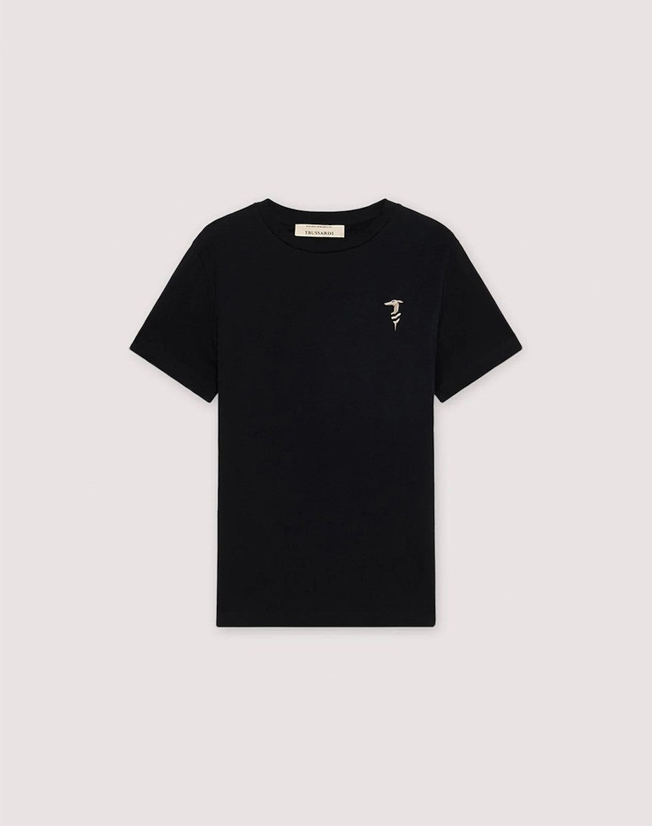 TRUSSARDI Ανδρικό T-Shirt Βαμβάκι/Ελαστάνη Μαύρο Regular Fit MTS14J02/033-BLACK 1824490