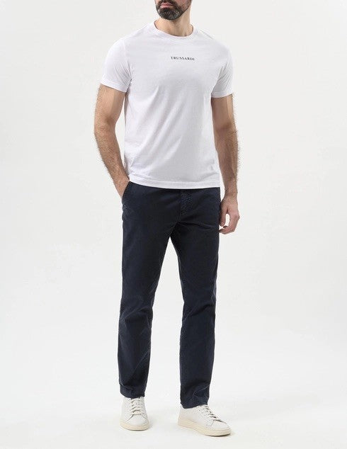 TRUSSARDI Ανδρικό T-Shirt Βαμβάκι/Ελαστάνη Λευκό Regular Fit MTS17J16/001-OPTICAL WHIT 1824485