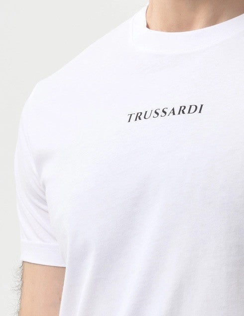 TRUSSARDI Ανδρικό T-Shirt Βαμβάκι/Ελαστάνη Λευκό Regular Fit MTS17J16/001-OPTICAL WHIT 1824485
